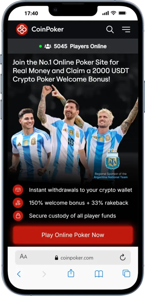 Déposer des crypto sur CoinPoker
