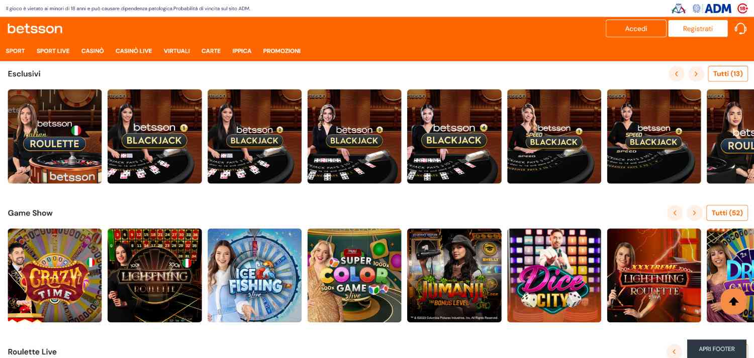 Nuovi casino online: Betsson