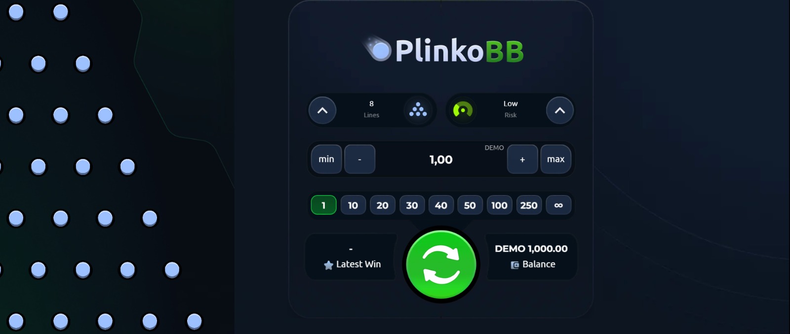 inzet bepalen bij plinko