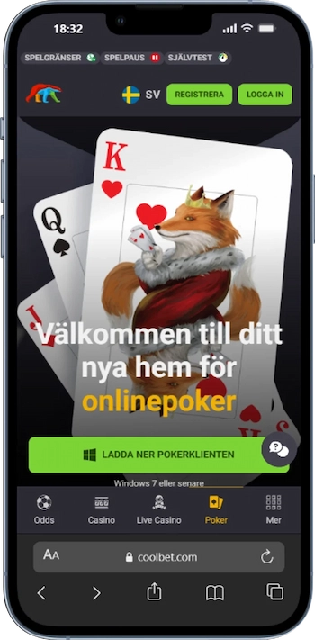 Coolbet Poker mobil skärmbild