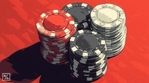 Poker chips and table