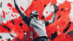 Sports fan celebrating winning with the best betting apps