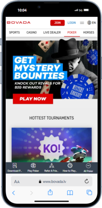 Bovada Poker homepage