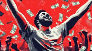 Sportsbook Promos image of man celebrating a bonus