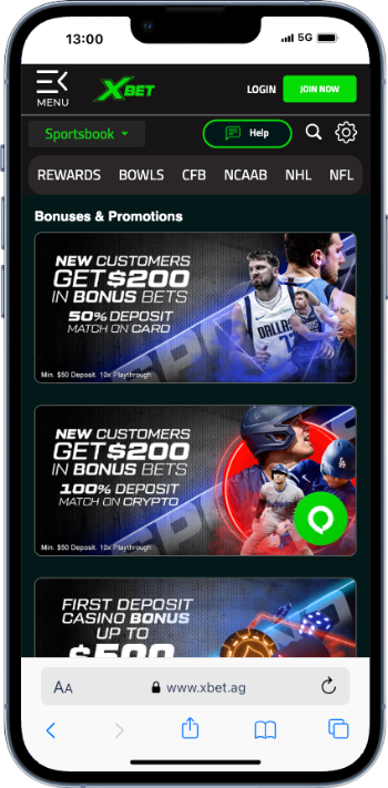 XBet promos page screenshot