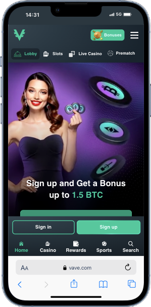 vave casino home