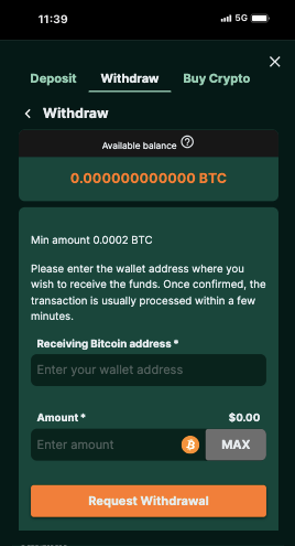 tg casino withdrawal amount