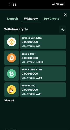 tg casino withdrawal option
