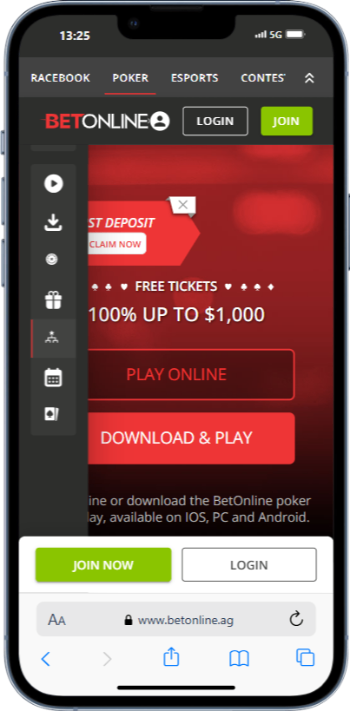 BetOnline Poker California Homepage