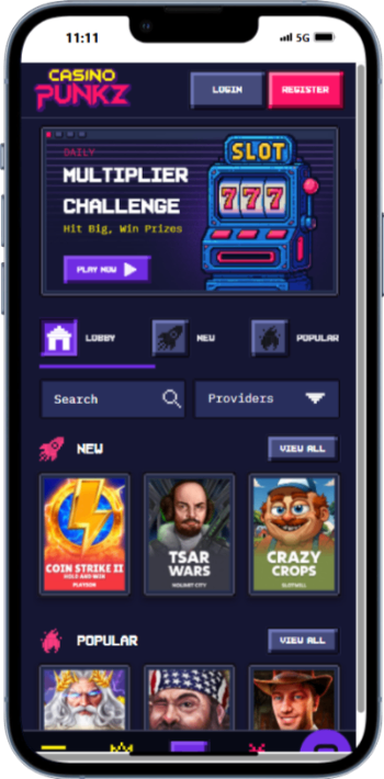 Casinopunkz Homepage for Ethereum Casinos