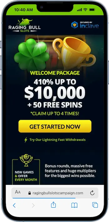 raging bull slots welcome promo