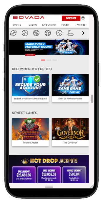 Bovada Casino Homepage