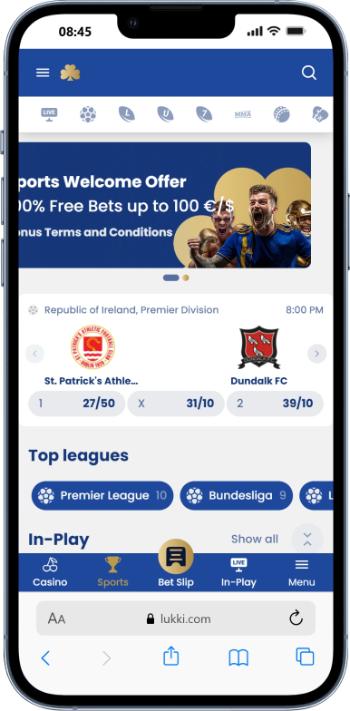 lukki homescreen of the best ireland betting sites