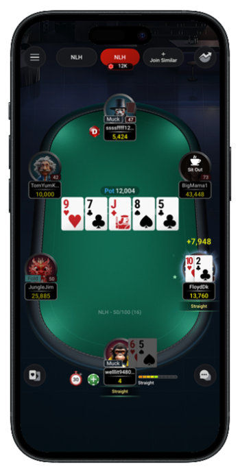 NLH free poker game