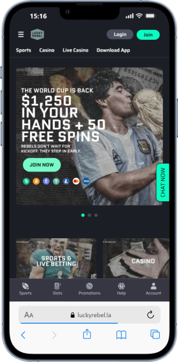 lucky rebel home screen