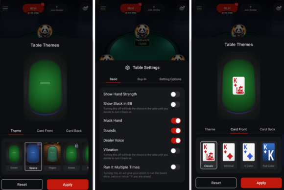 CoinPoker Play For Fun table customization