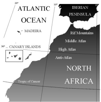 mapa wysp kanaryjskich