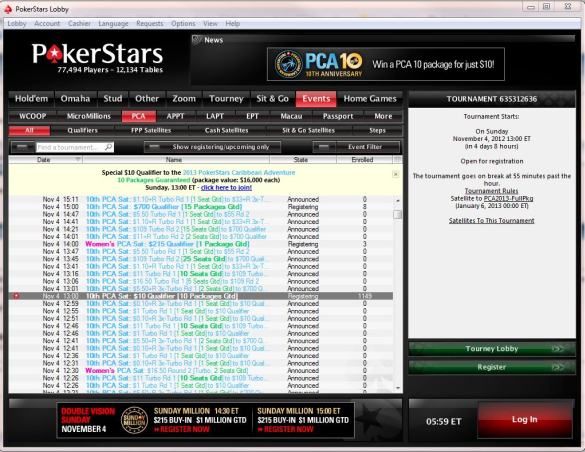 PokerStars PCA