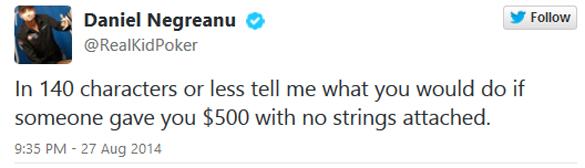 Il tweet di Kid Poker tweet
