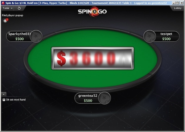Prêmio pode atingir 1.000 vezes o buy-in Torneios Spin & Go da PokerStars