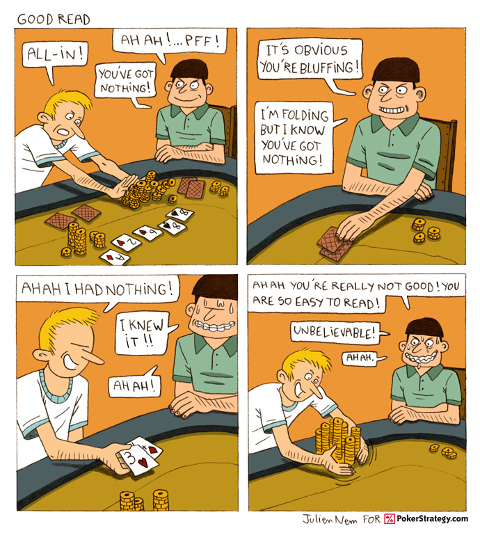 Grappige pokercartoon