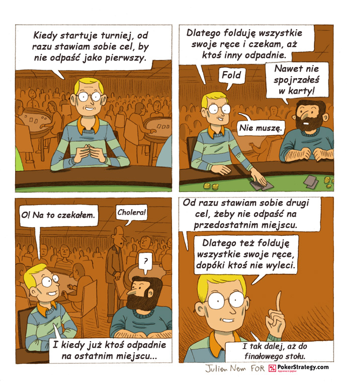 Śmieszny Pokerowy Komiks Fold