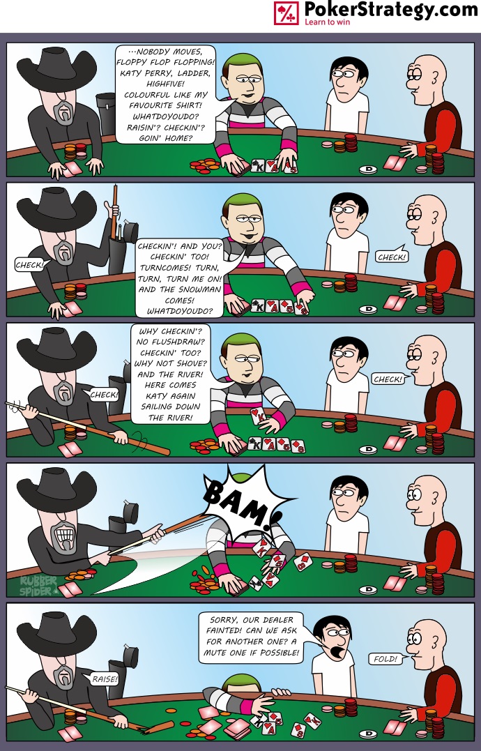 Grappige pokercartoon Dealer