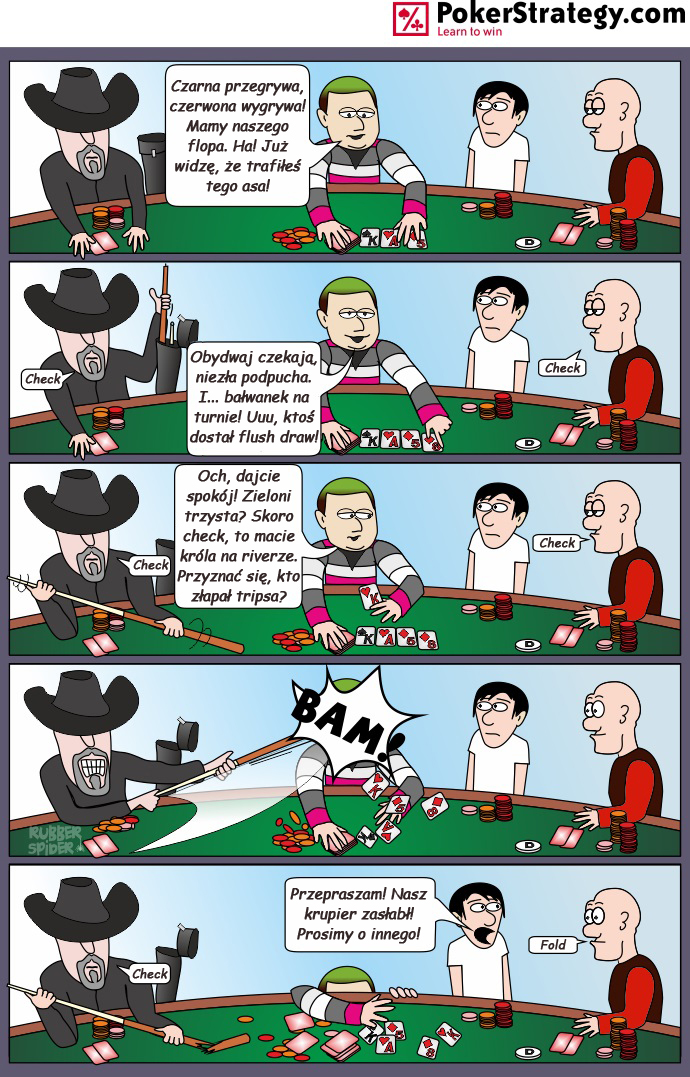 Śmieszny Pokerowy Komiks Krupier