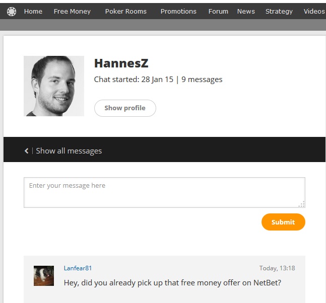Chat page