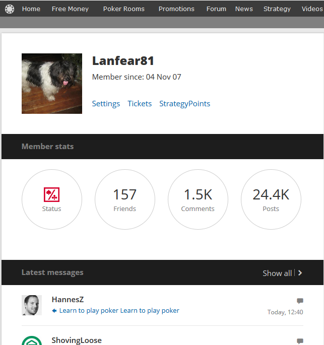 The new profile page
