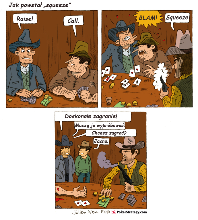 Śmieszny Pokerowy Komiks Squeeze