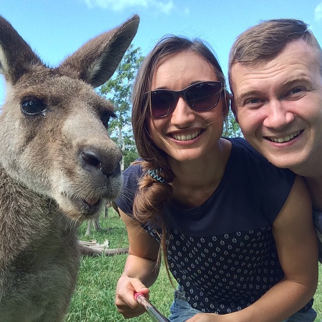 Moskvyak with his wife Olya and a kangaroo Interview with Moskvyak
