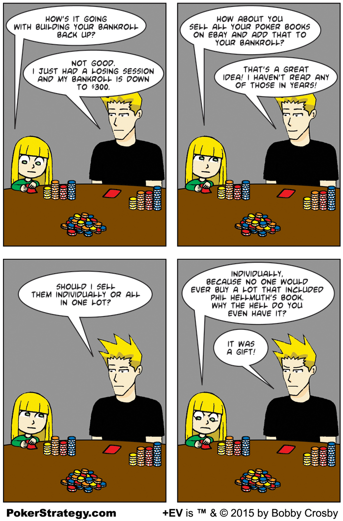 Grappige pokercartoon Poker Books