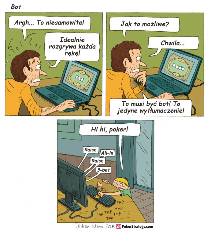 Śmieszny Pokerowy Komiks Pokerowy Bot