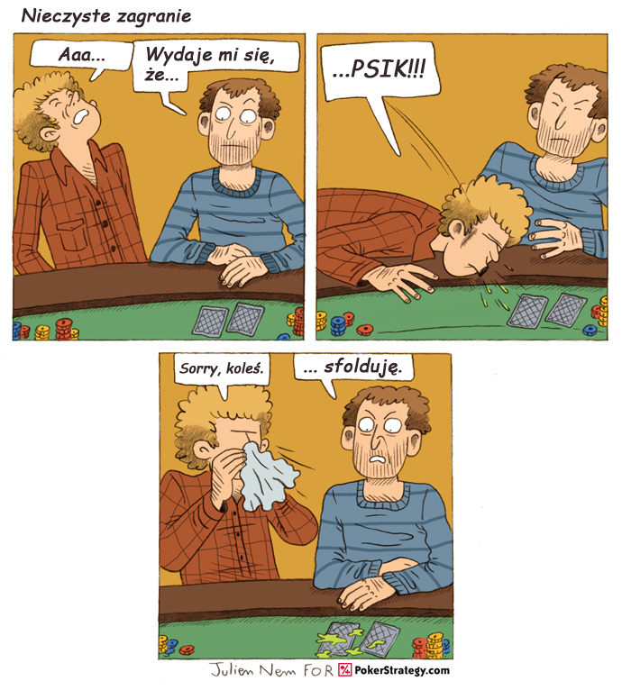 Śmieszny Pokerowy Komiks Fold