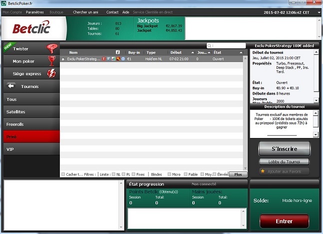 Tournoi PokerStrategy.com Cheaproll tournoi poker Betclic.fr Everest Poker.fr PokerStrategy.com