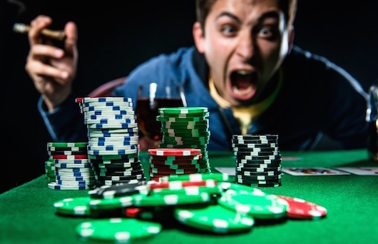 Angry poker player after a bad beat