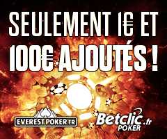 Cheaproll 1€ sur Everest Poker.fr et Betclic.fr Freeroll Betclic Everest Poker