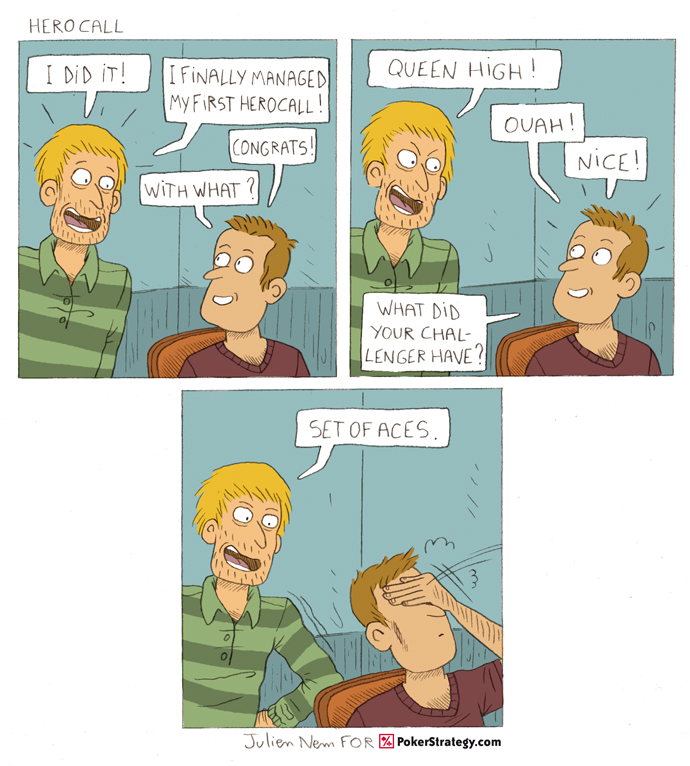 Funny Poker Cartoons Hero Call
