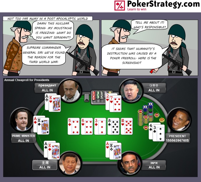 Grappige pokercartoon Freeroll