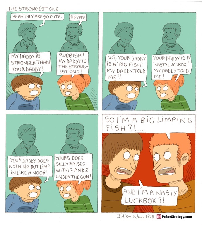 Grappige pokercartoon Son