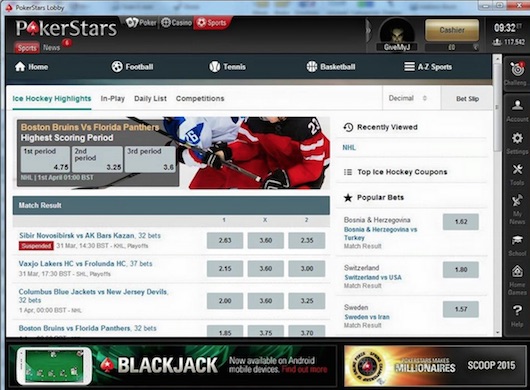 PokerStars sports betting