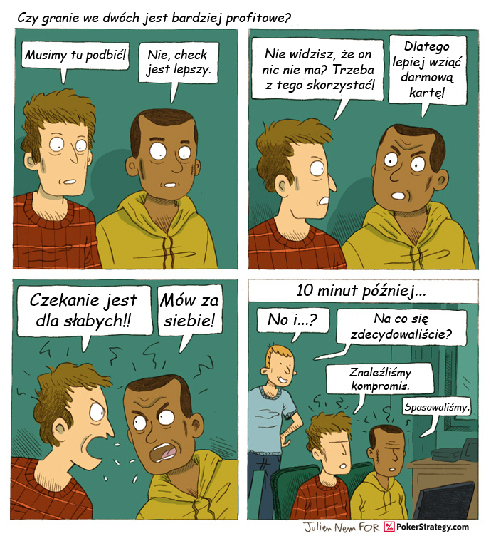 Śmieszny Pokerowy Komiks Fold