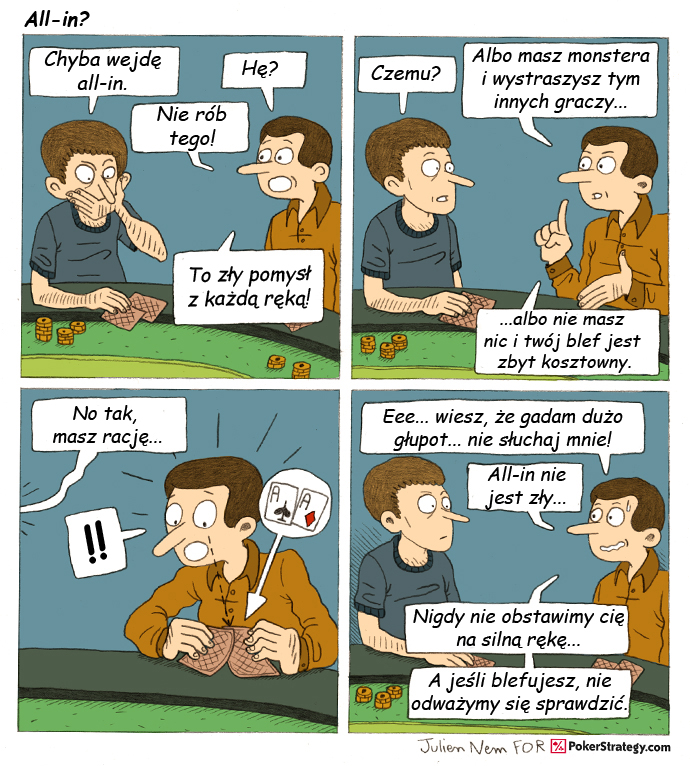 Śmieszny Pokerowy Komiks All-in