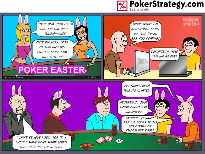 Grappige pokercartoon Tournament