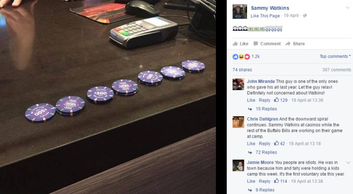 Sammy Watkins Facebook poker post Sammy_Watkins_Facebook_poker_post