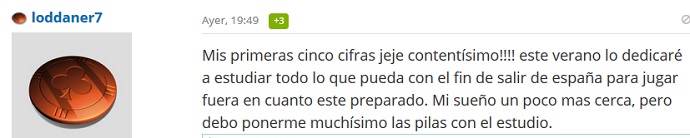 Notificando que fueron sus primeras cinco cifras. loddaner7 pinchazo clasico anniversary pokerstars