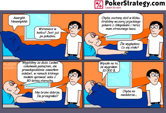 Śmieszny Pokerowy Komiks Pijany