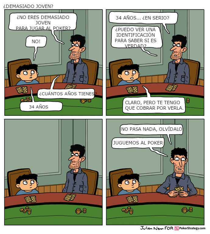 Tiras de poker divertidas Joven