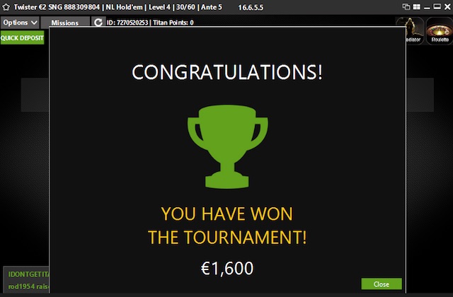 twister poker win